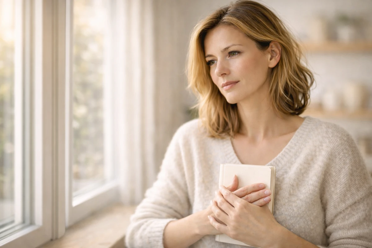 Poznámkový blok s jednoduchými otázkami pro uklidnění