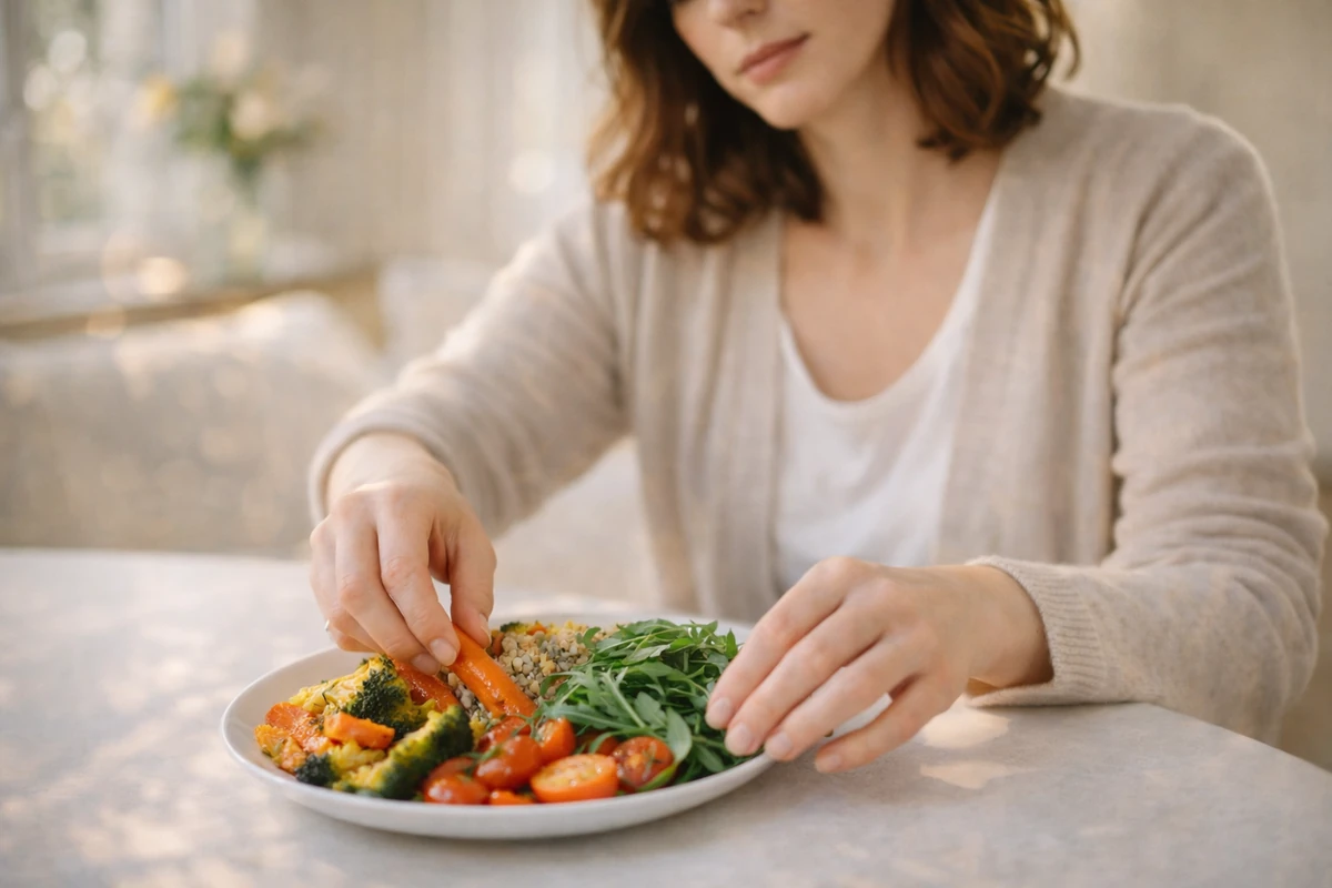 Jarní stůl s vyváženým jídlem jako pozvolný přechod ve stravě
