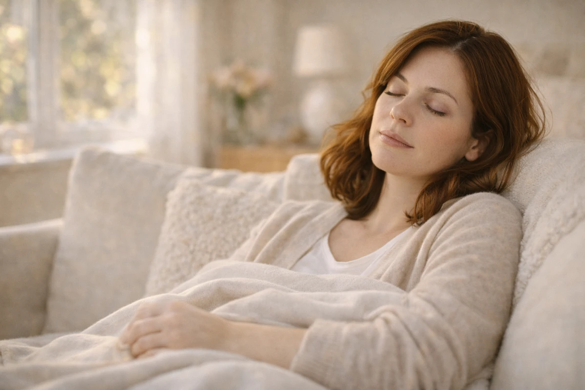 Klidný moment odpočinku jako přijetí únavy jako přechodné fáze