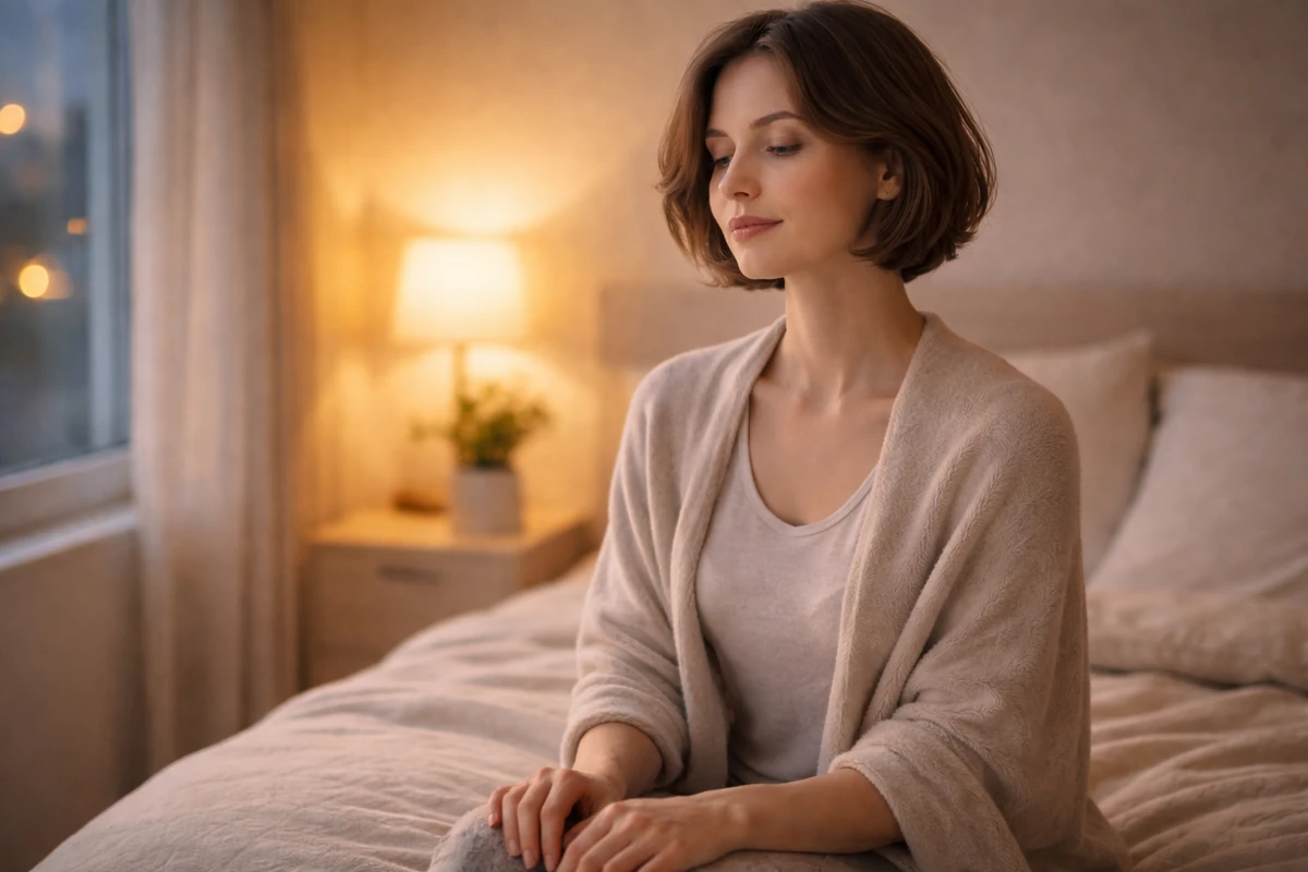 Zklidnění těla jemným protažením v ložnici