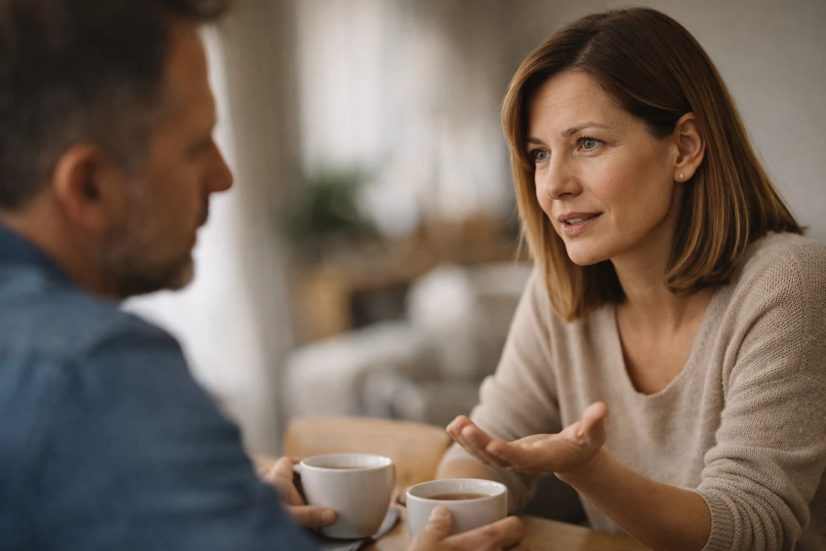 Otevřená řeč těla při klidném rodinném rozhovoru
