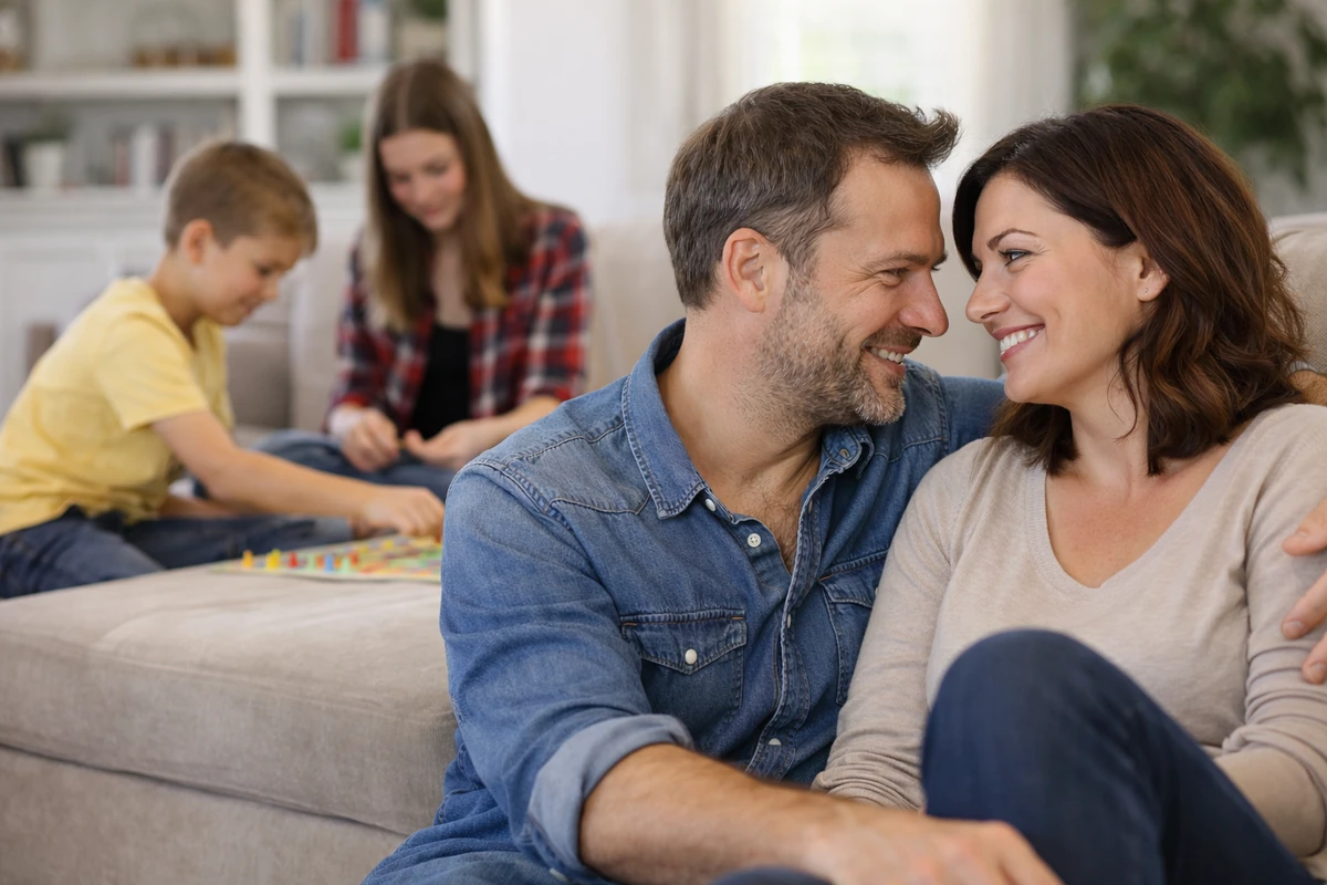 Pár plánuje domácnost v klidném bytě