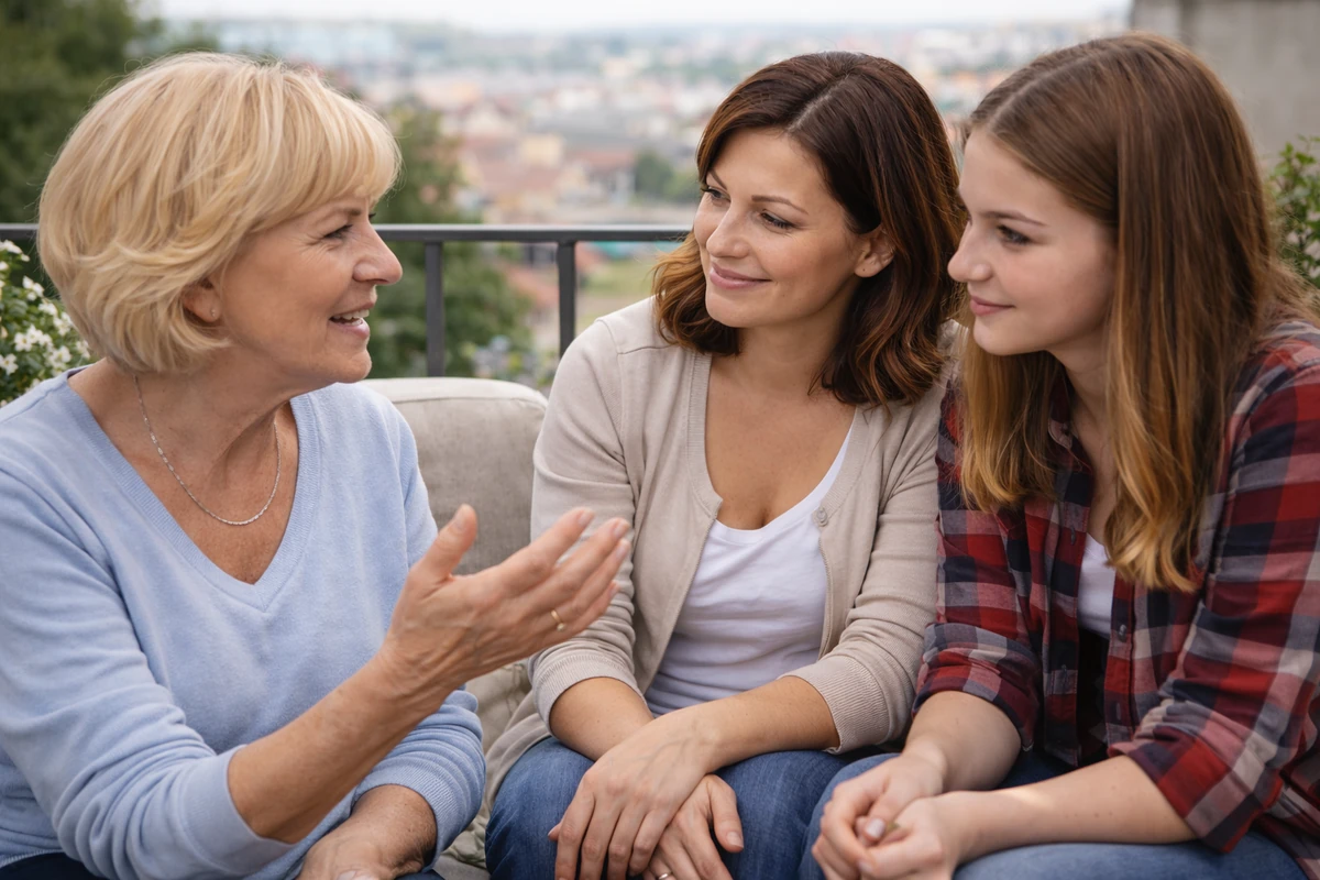 Žena čte poznámky k rodinným otázkám