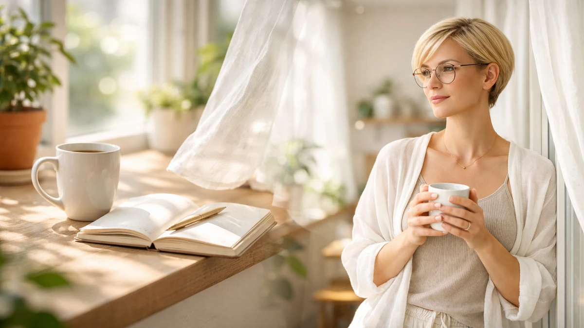 Ranní chvíle klidu u okna